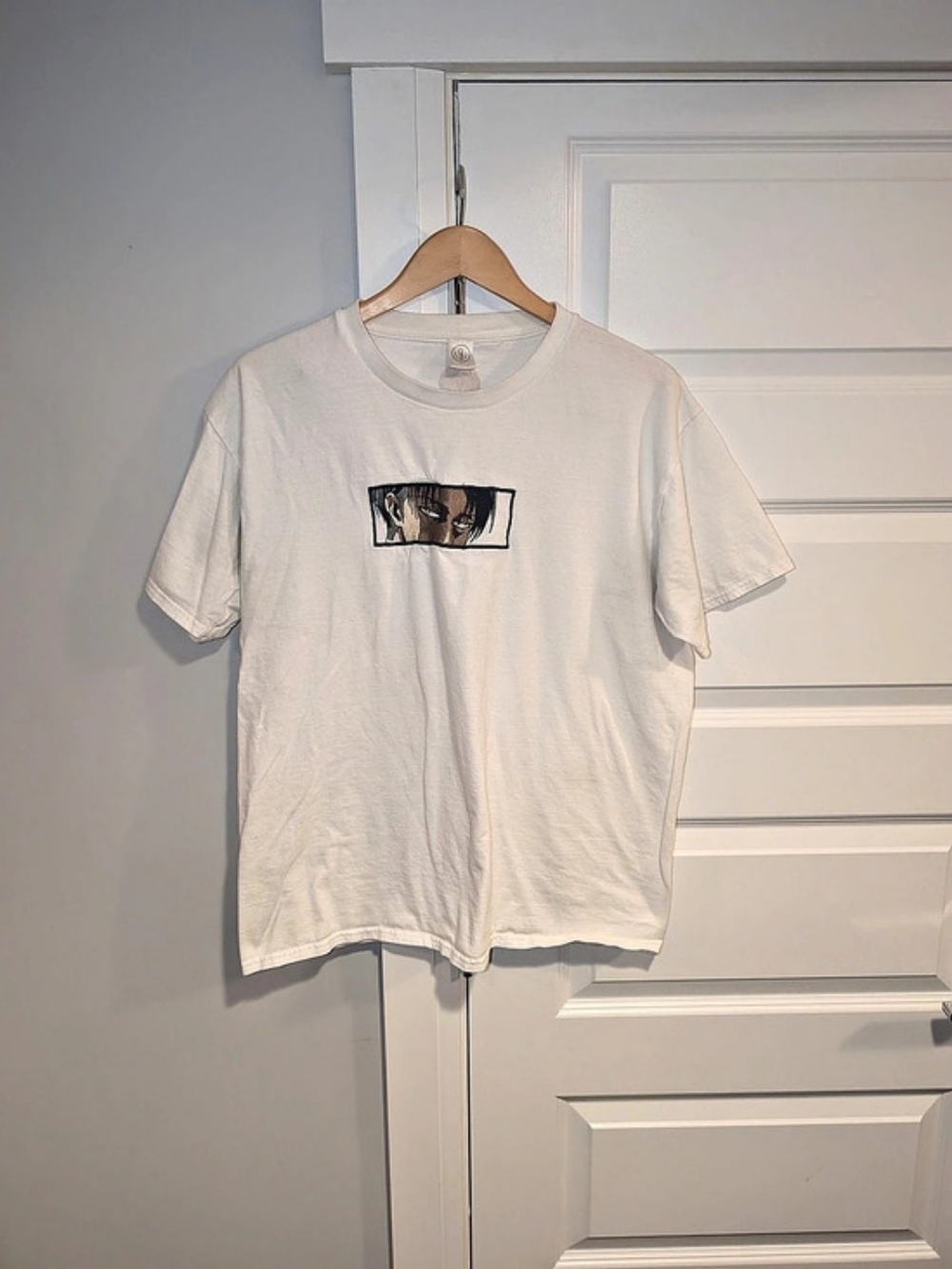 Attack on Titan "Captain Levi Ackerman" Manga Eyes Embroidered Graphic T-Shirt